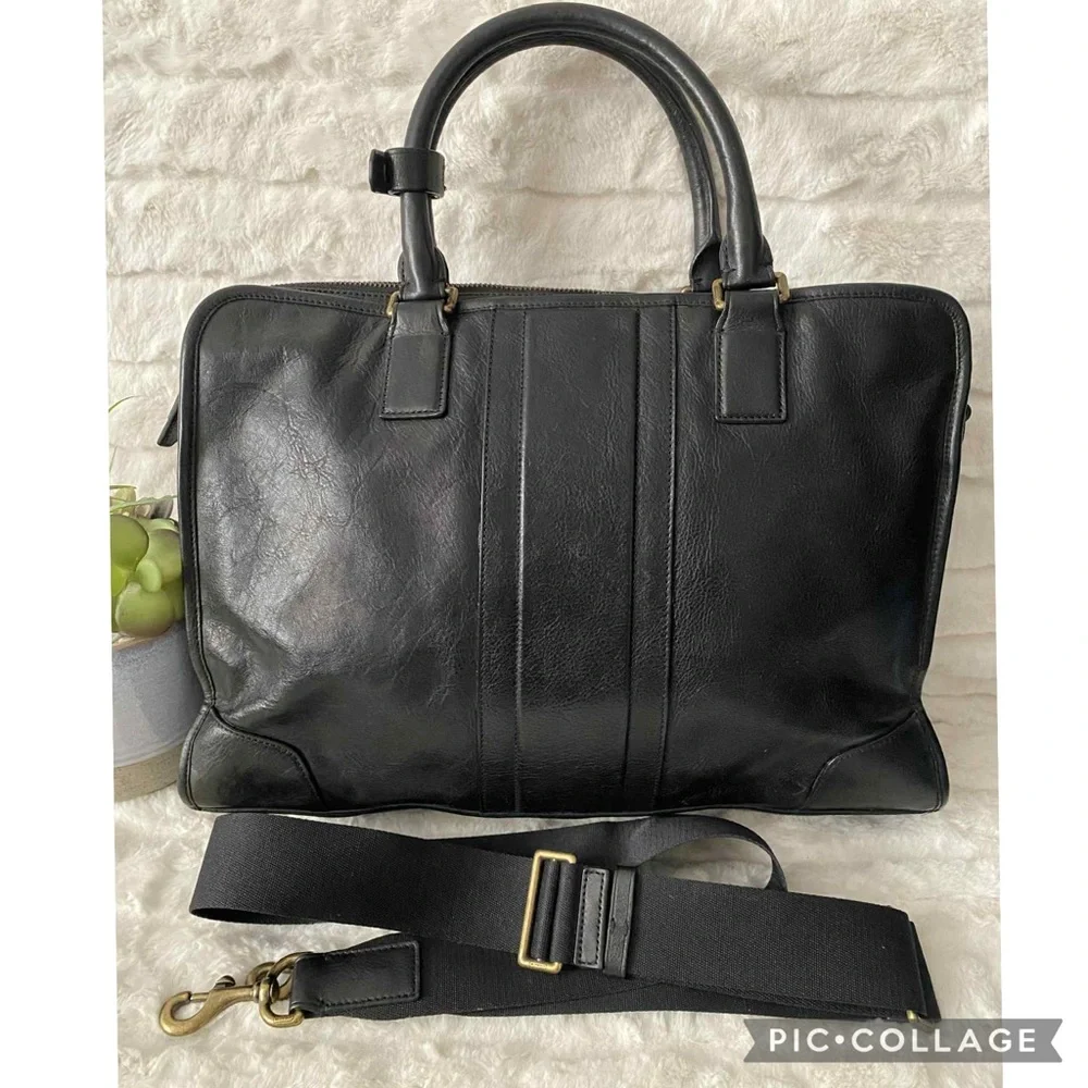 ❤️Flash SALE❤️Great Condition Coach Black Leather Laptop Bag - Picture 3 of 7